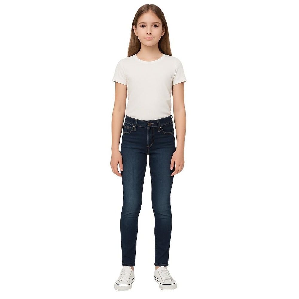 7 FOR ALL MANKIND Dark Wash Skinny Faded Knees Girls Size 7